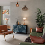 BLUE LEAVES Sideboard mit 2 Türen in Schwarz