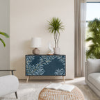 BLUE LEAVES Sideboard mit 2 Türen in Schwarz