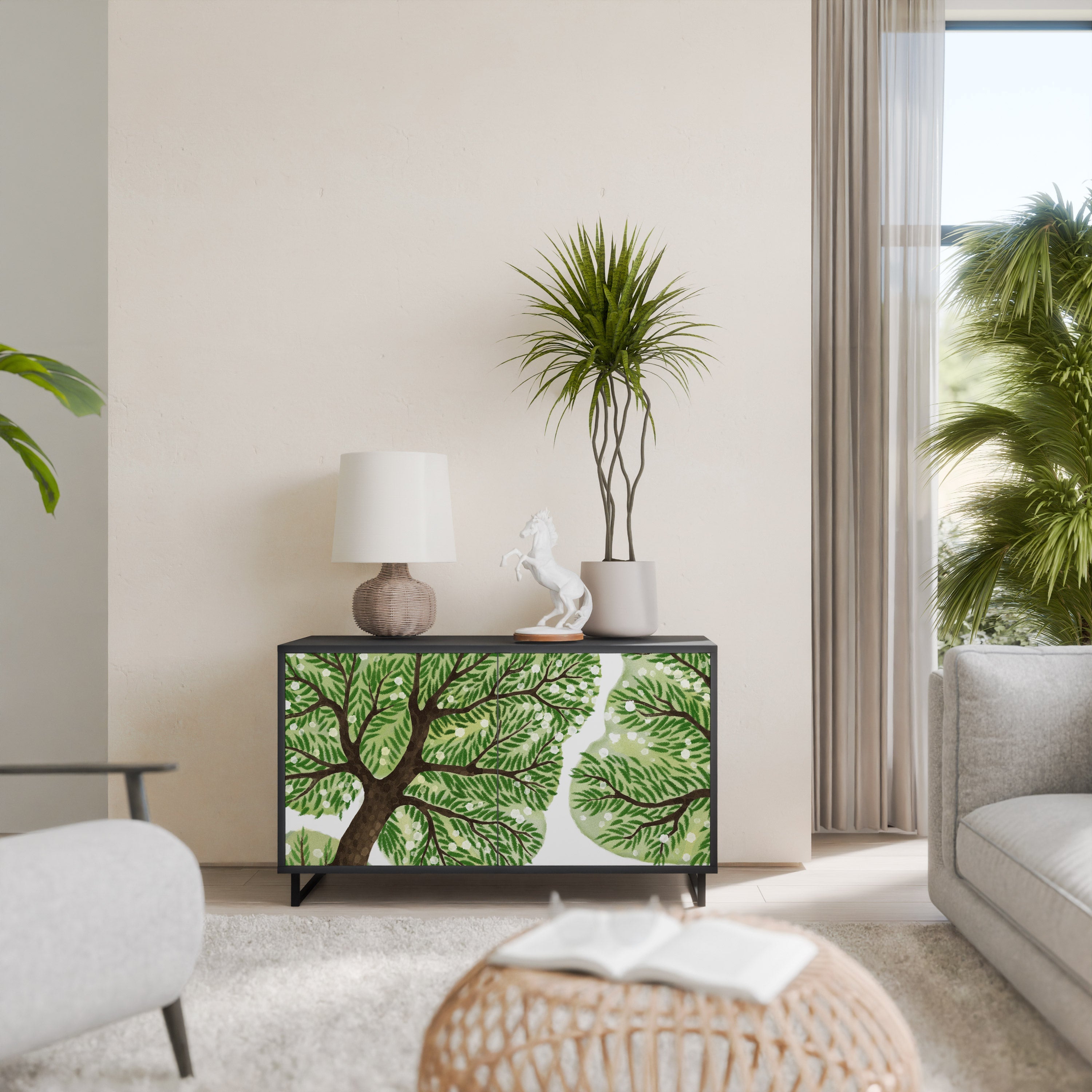 WILDERNESS DASH Sideboard mit 2 Türen in Schwarz