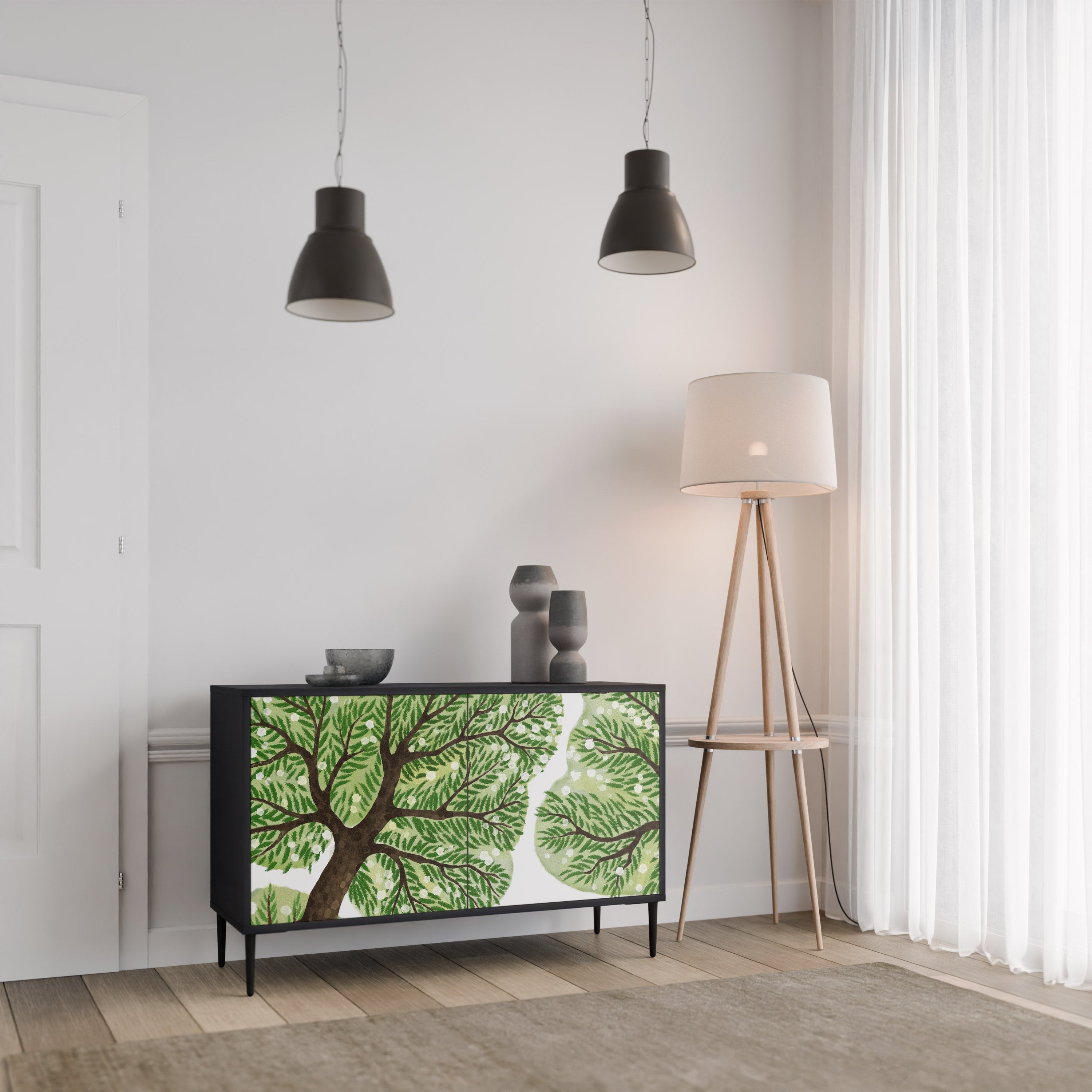 WILDERNESS DASH Sideboard mit 2 Türen in Schwarz