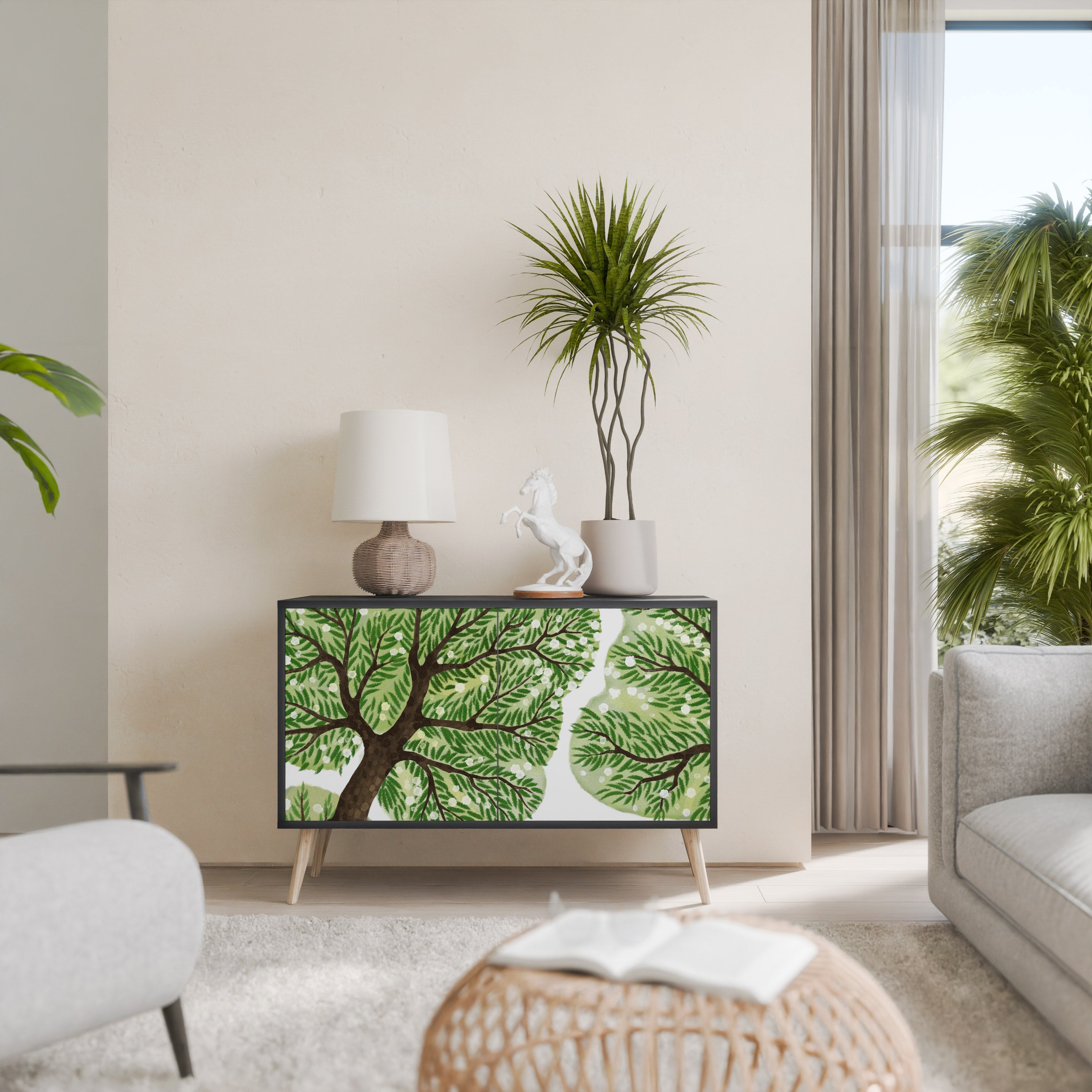 WILDERNESS DASH Sideboard mit 2 Türen in Schwarz