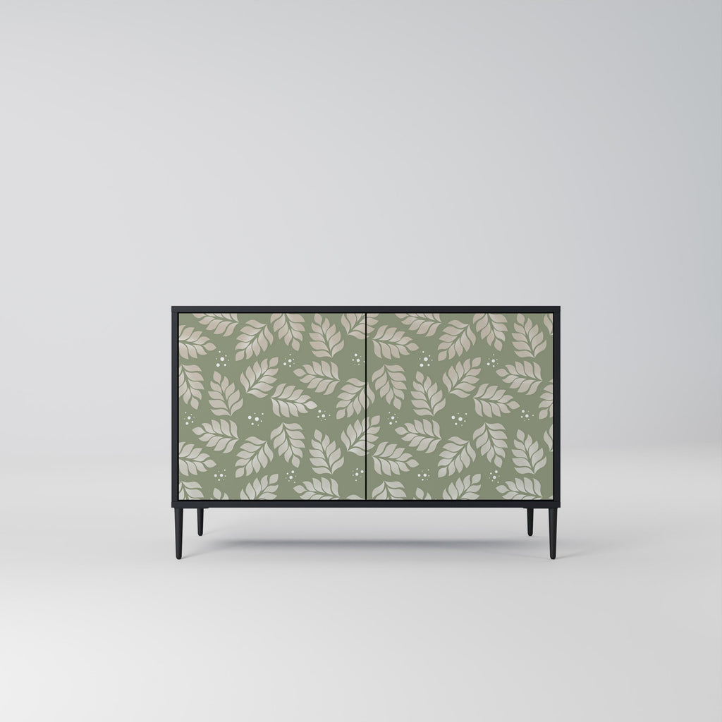 LEAVES ON GREEN Sideboard mit 2 Türen in Schwarz