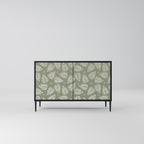 LEAVES ON GREEN Sideboard mit 2 Türen in Schwarz