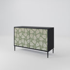 LEAVES ON GREEN Sideboard mit 2 Türen in Schwarz