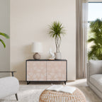 LEAVES ON BEIGE Sideboard mit 2 Türen in Schwarz