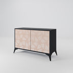 LEAVES ON BEIGE Sideboard mit 2 Türen in Schwarz