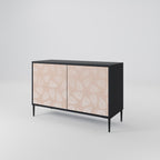 LEAVES ON BEIGE Sideboard mit 2 Türen in Schwarz