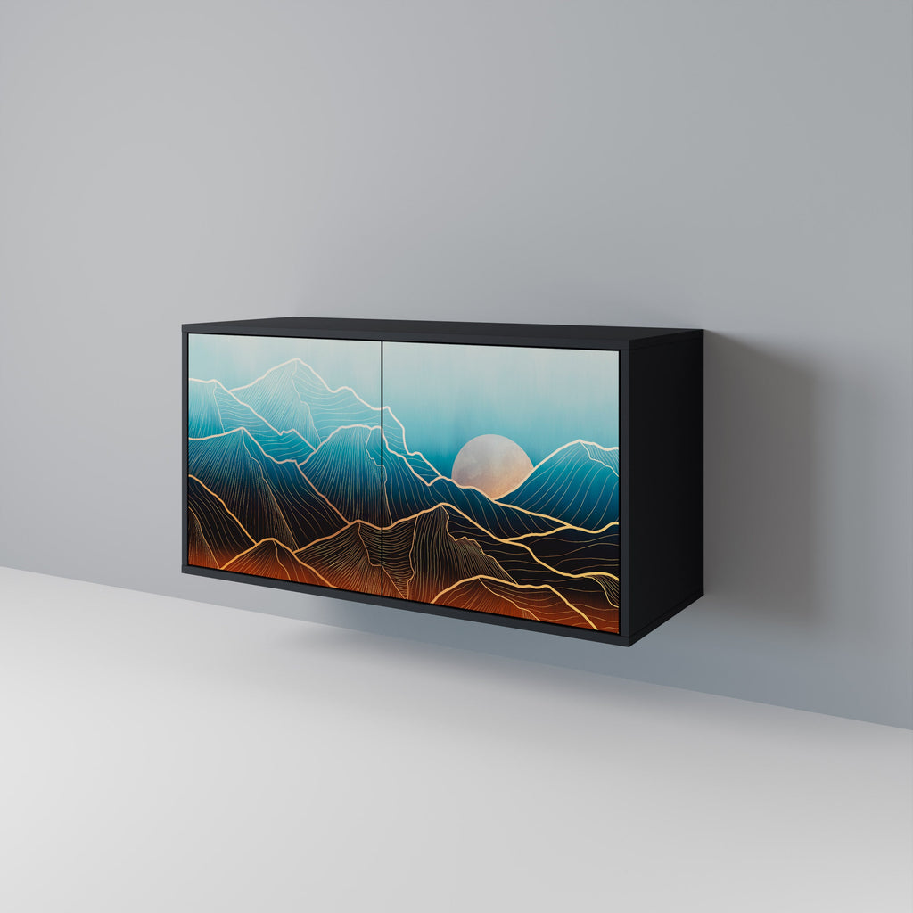 LUNAR SECRETS Sideboard mit 2 Türen in Schwarz