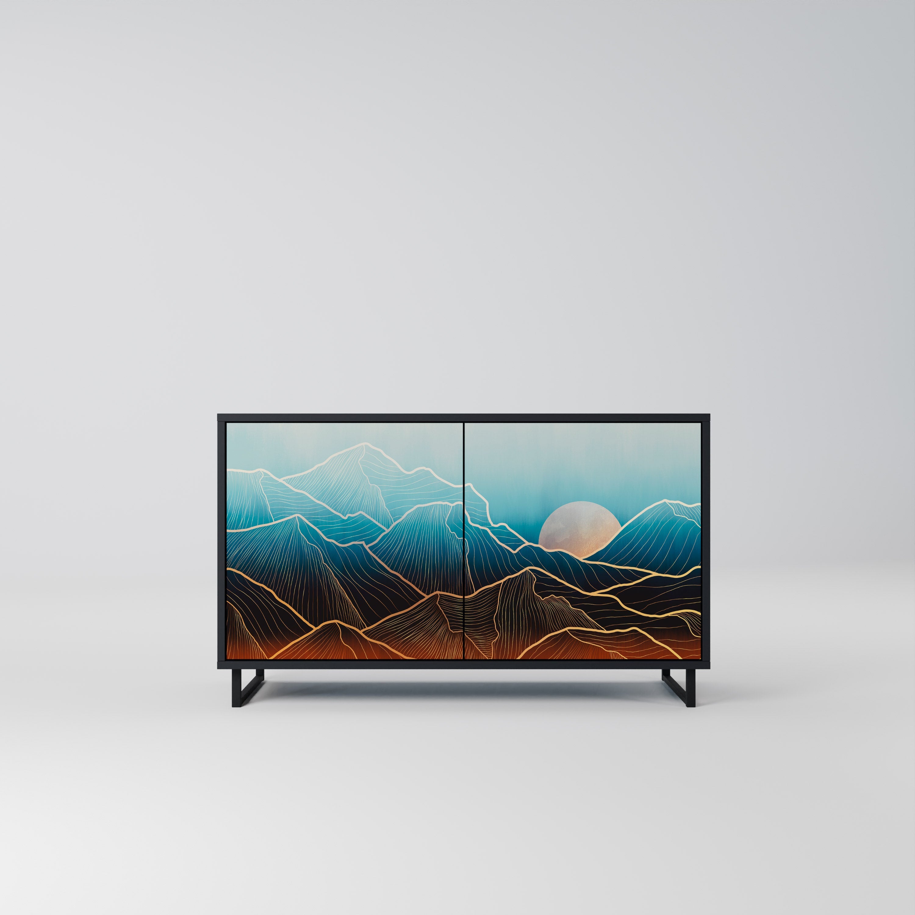 LUNAR SECRETS Sideboard mit 2 Türen in Schwarz