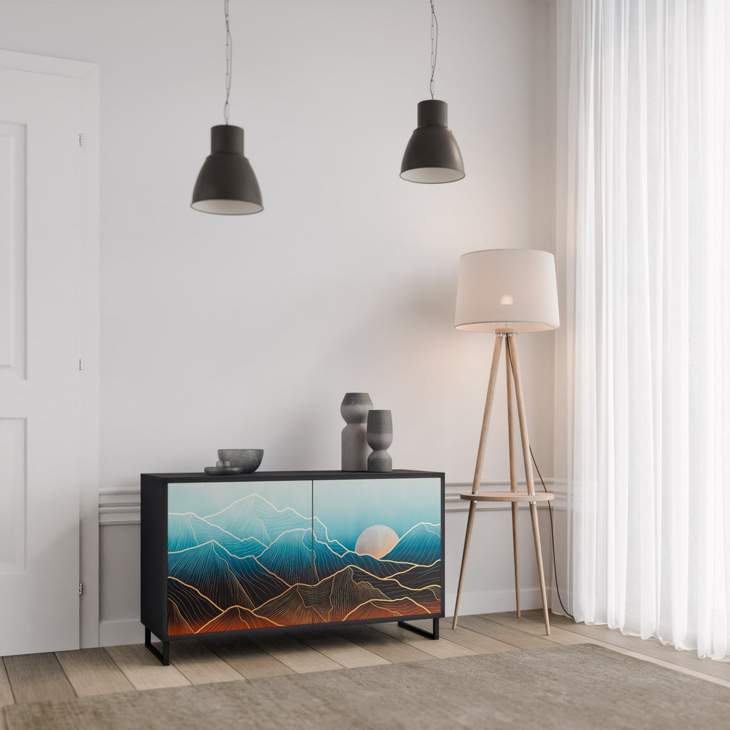 LUNAR SECRETS Sideboard mit 2 Türen in Schwarz