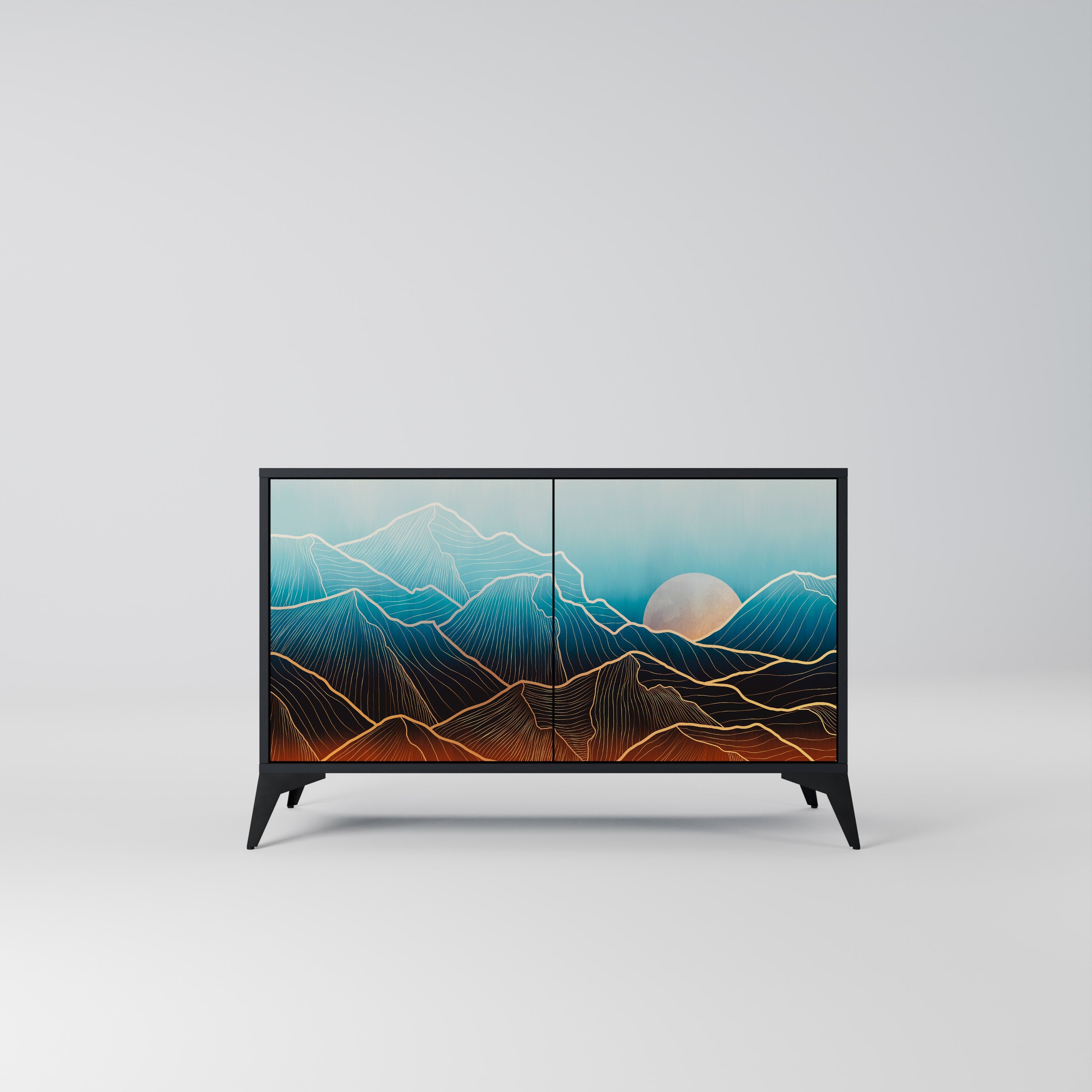 LUNAR SECRETS Sideboard mit 2 Türen in Schwarz