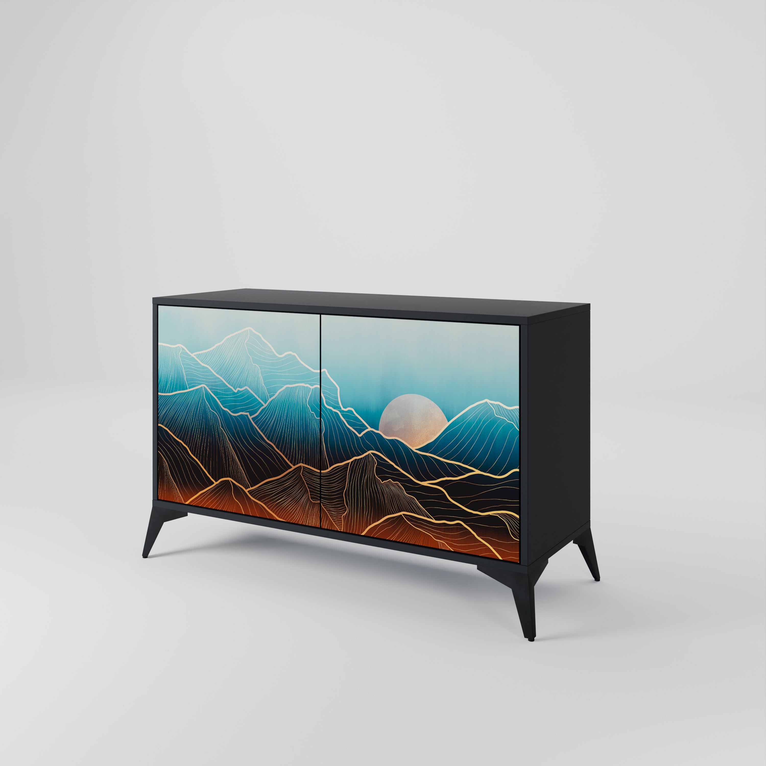 LUNAR SECRETS Sideboard mit 2 Türen in Schwarz