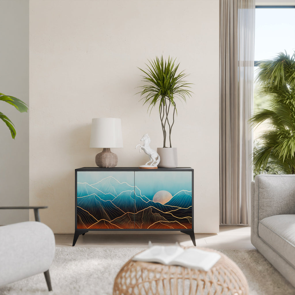 LUNAR SECRETS Sideboard mit 2 Türen in Schwarz