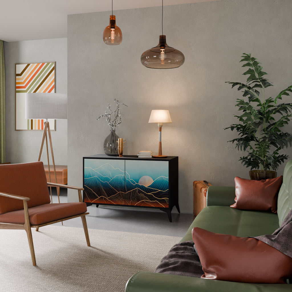 LUNAR SECRETS Sideboard mit 2 Türen in Schwarz