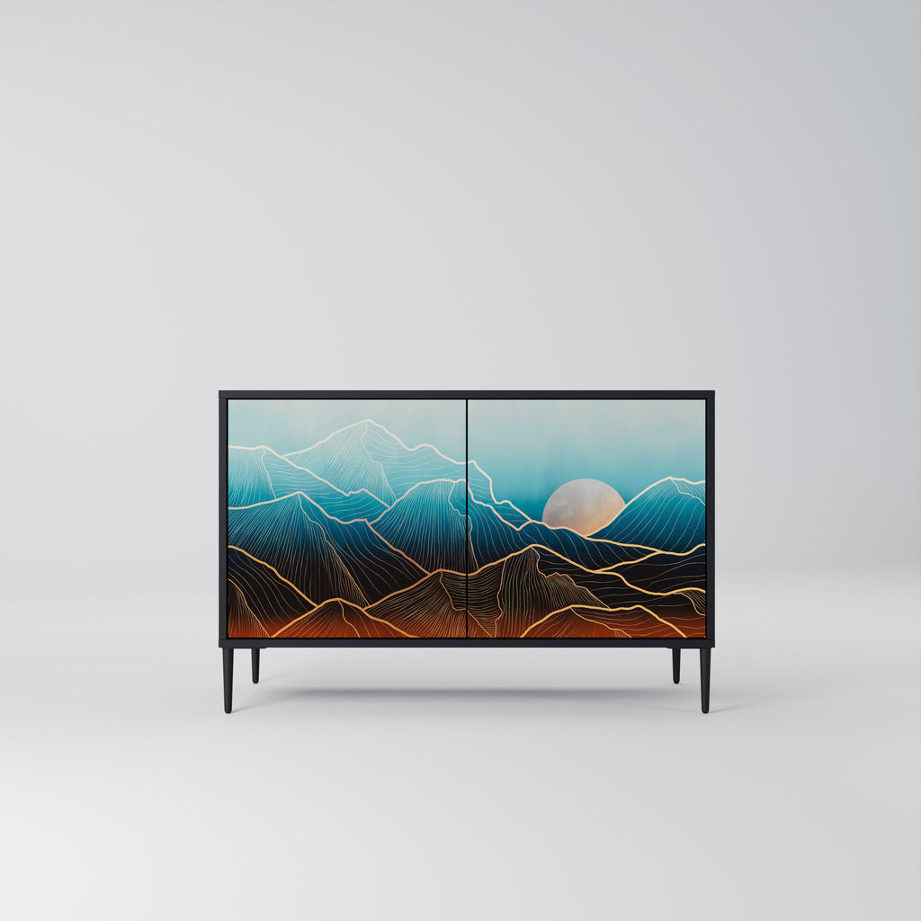 LUNAR SECRETS Sideboard mit 2 Türen in Schwarz