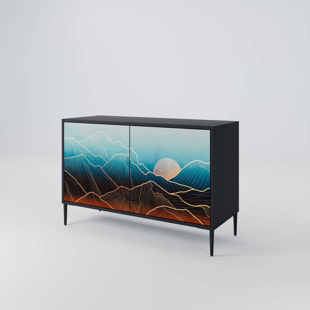 LUNAR SECRETS Sideboard mit 2 Türen in Schwarz