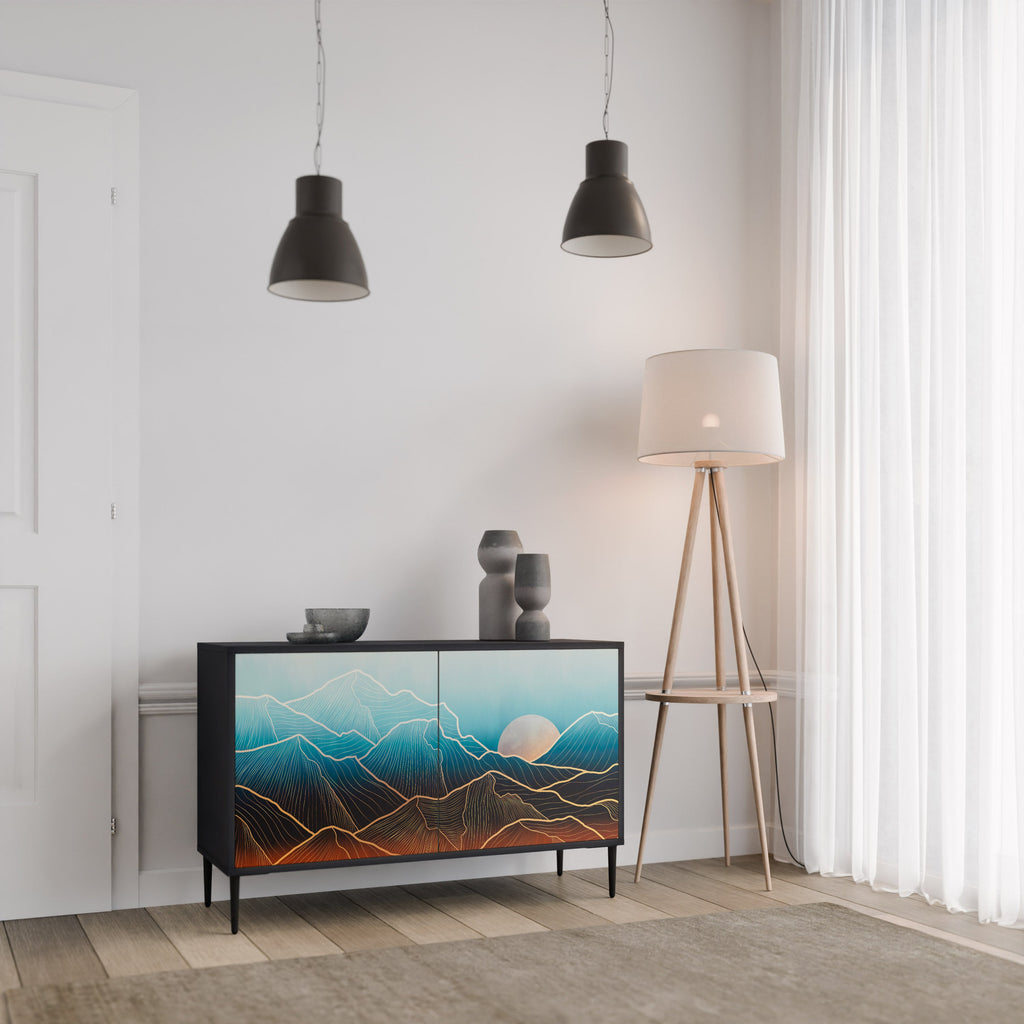 LUNAR SECRETS Sideboard mit 2 Türen in Schwarz