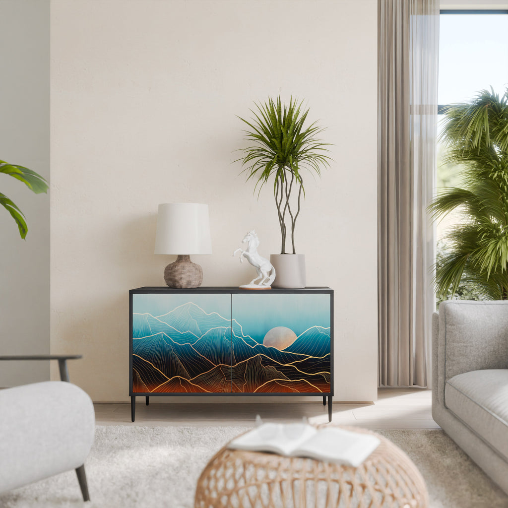 LUNAR SECRETS Sideboard mit 2 Türen in Schwarz