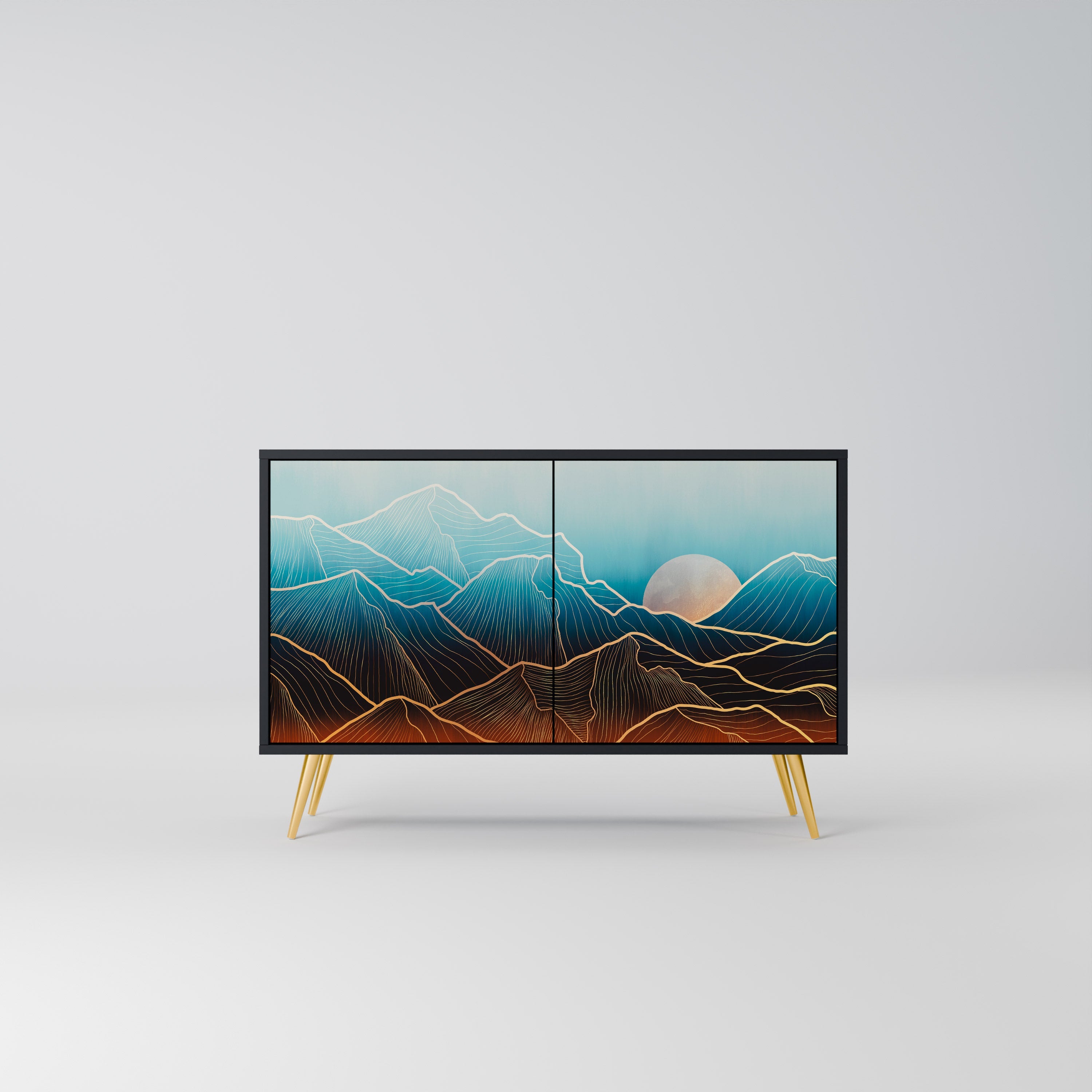 LUNAR SECRETS Sideboard mit 2 Türen in Schwarz