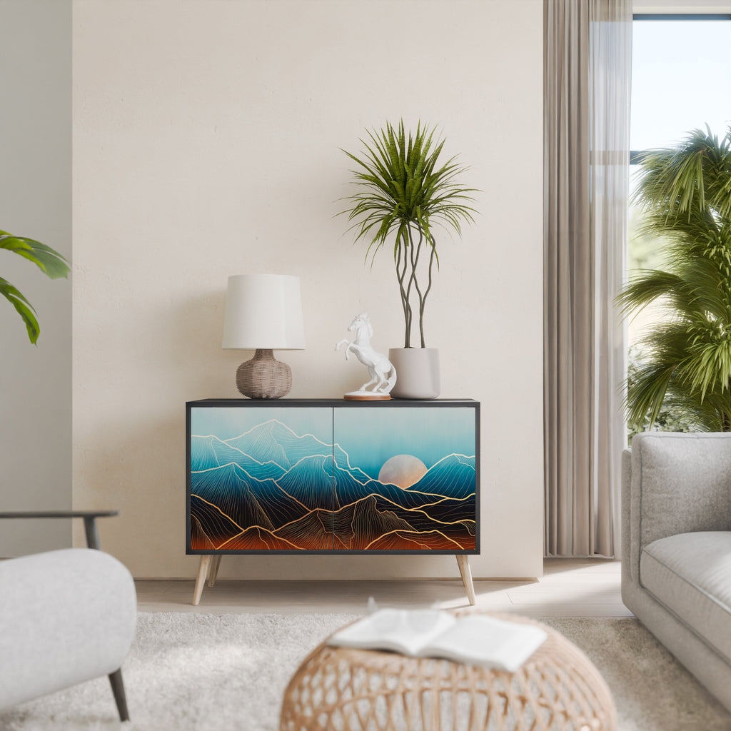 LUNAR SECRETS Sideboard mit 2 Türen in Schwarz