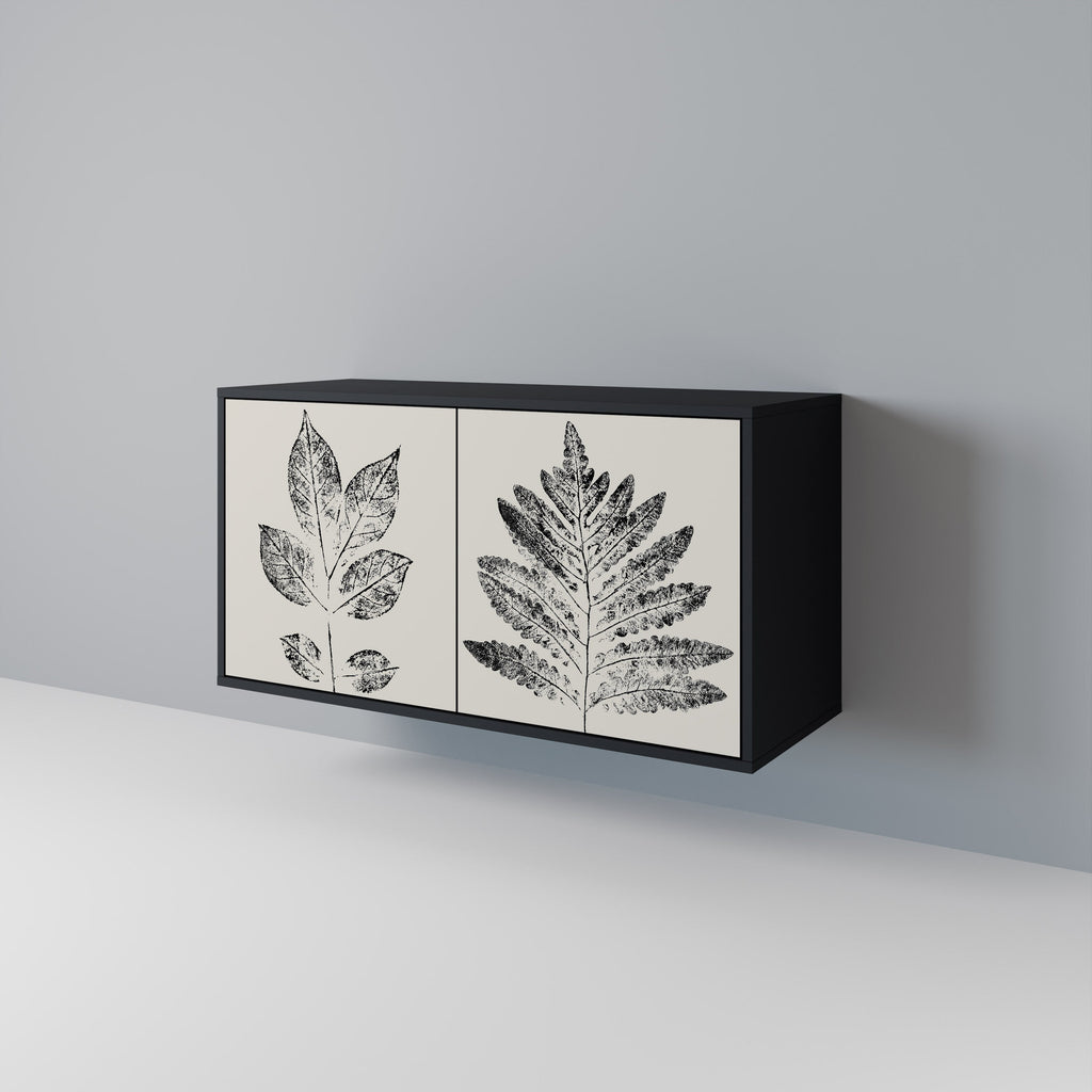 LEAFY STAMPS Sideboard mit 2 Türen in Schwarz