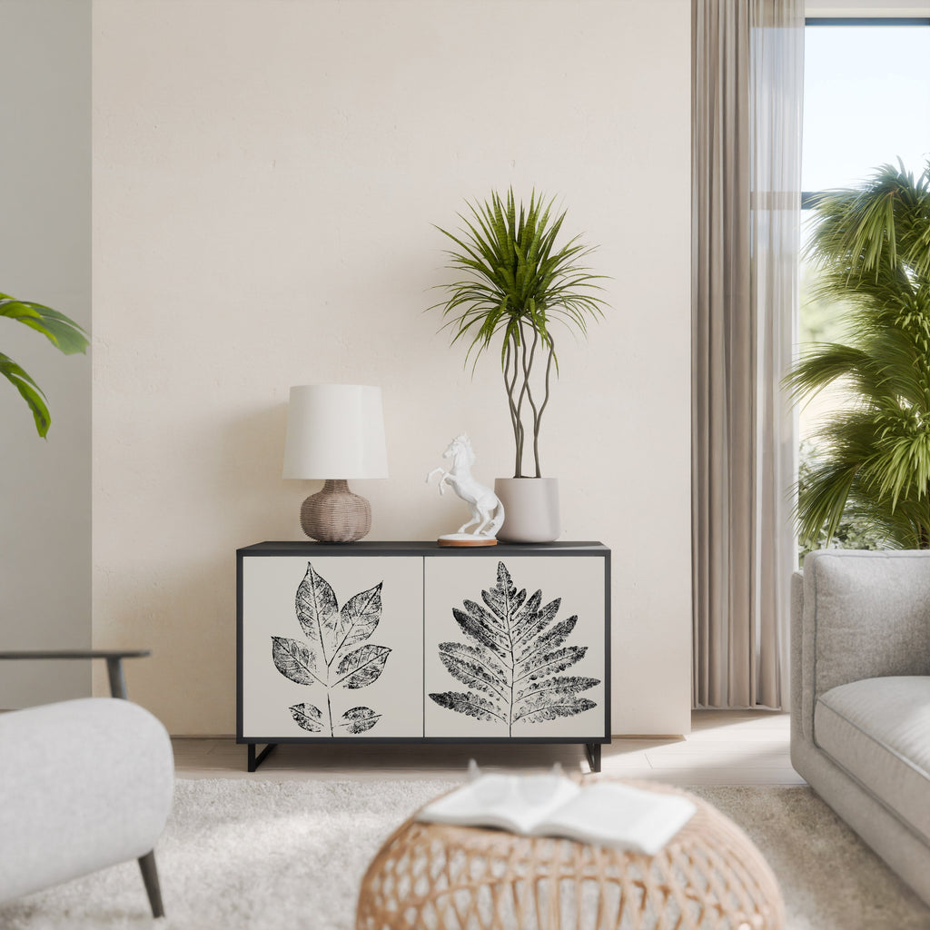 LEAFY STAMPS Sideboard mit 2 Türen in Schwarz