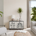 LEAFY STAMPS Sideboard mit 2 Türen in Schwarz