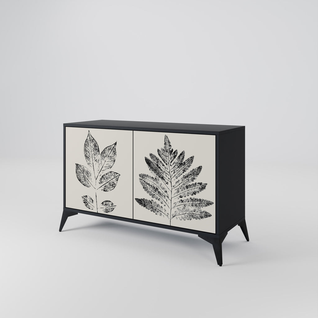 LEAFY STAMPS Sideboard mit 2 Türen in Schwarz