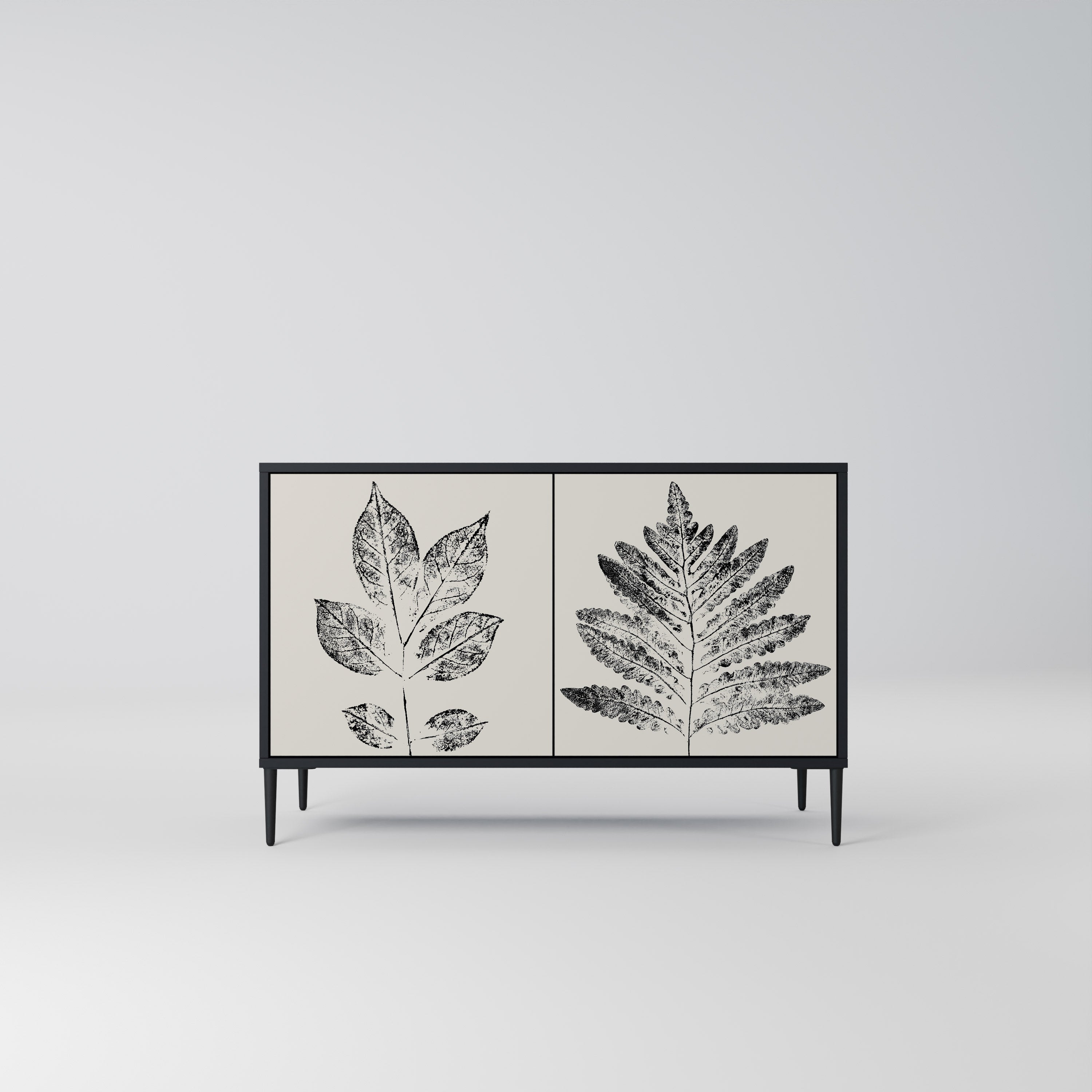 LEAFY STAMPS Sideboard mit 2 Türen in Schwarz