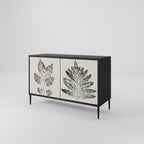 LEAFY STAMPS Sideboard mit 2 Türen in Schwarz