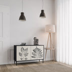 LEAFY STAMPS Sideboard mit 2 Türen in Schwarz