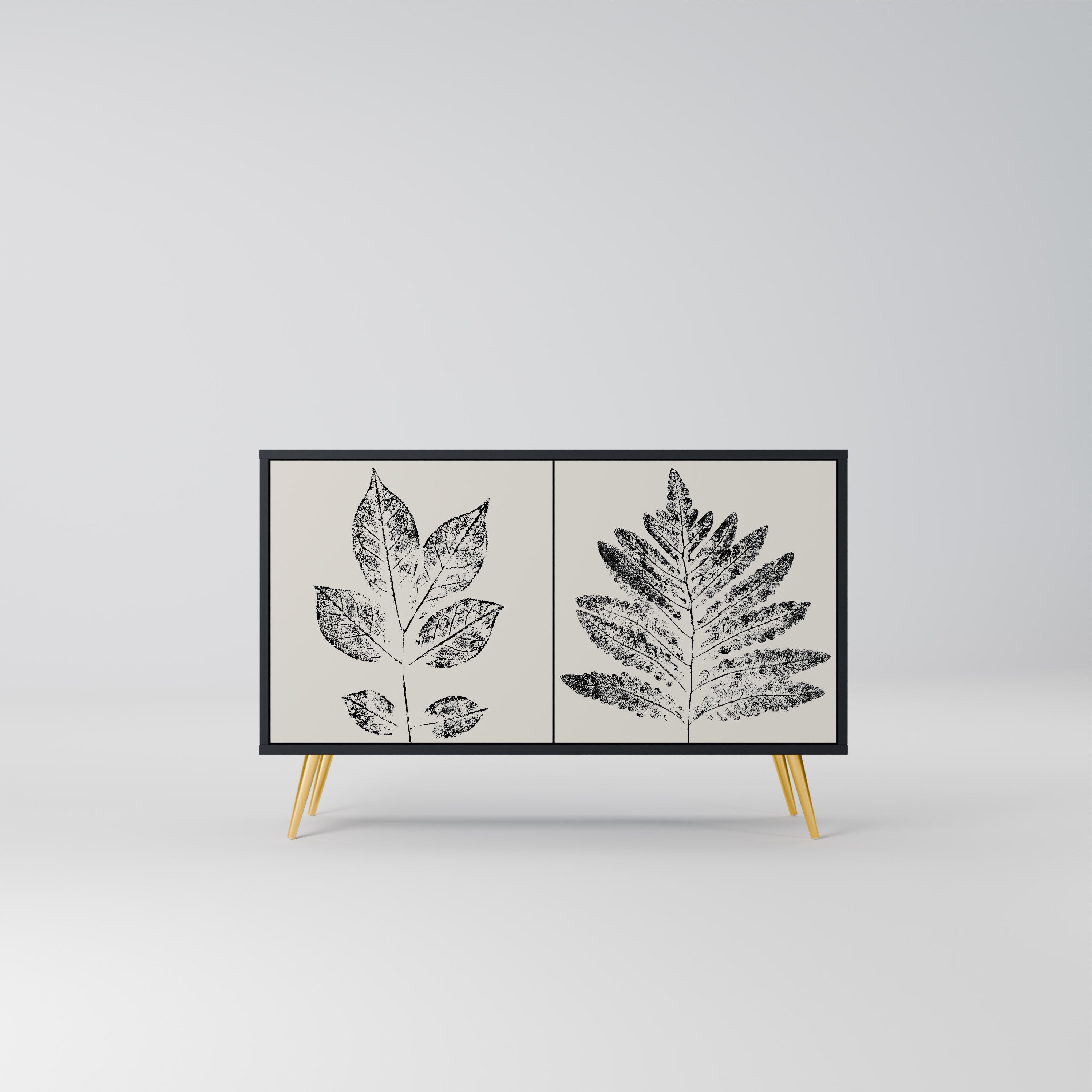 LEAFY STAMPS Sideboard mit 2 Türen in Schwarz