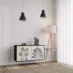 LEAFY STAMPS Sideboard mit 2 Türen in Schwarz
