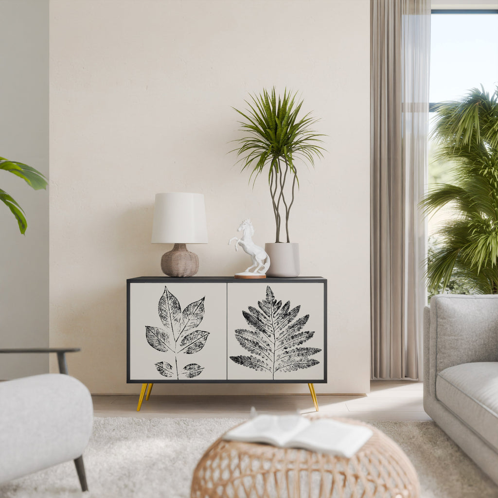 LEAFY STAMPS Sideboard mit 2 Türen in Schwarz