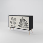 LEAFY STAMPS Sideboard mit 2 Türen in Schwarz