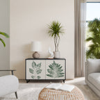 GREEN LEAFY STAMPS Sideboard mit 2 Türen in Schwarz