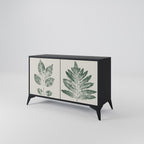 GREEN LEAFY STAMPS Sideboard mit 2 Türen in Schwarz