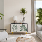 GREEN LEAFY STAMPS Sideboard mit 2 Türen in Schwarz