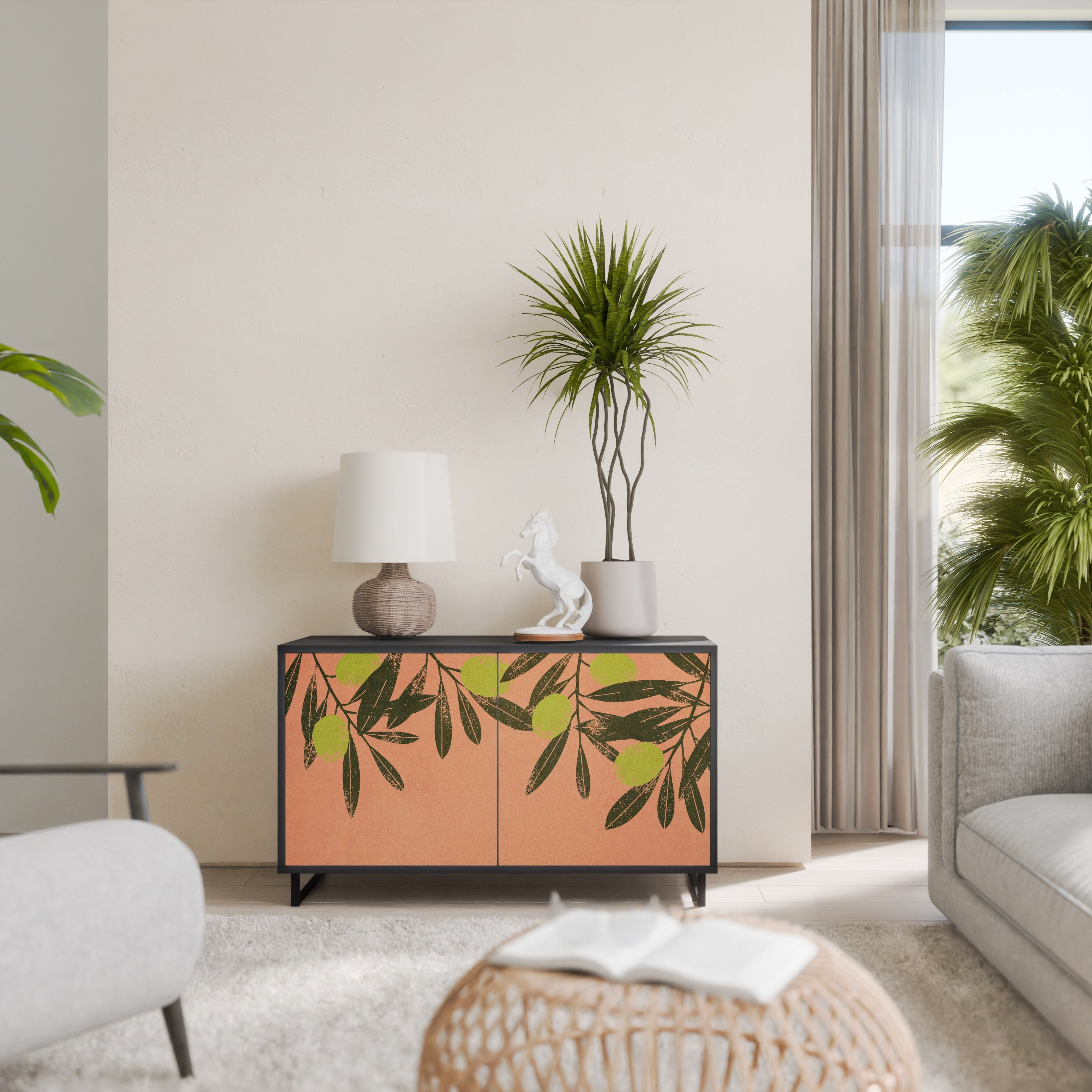 JUICY OLIVES Sideboard mit 2 Türen in Schwarz