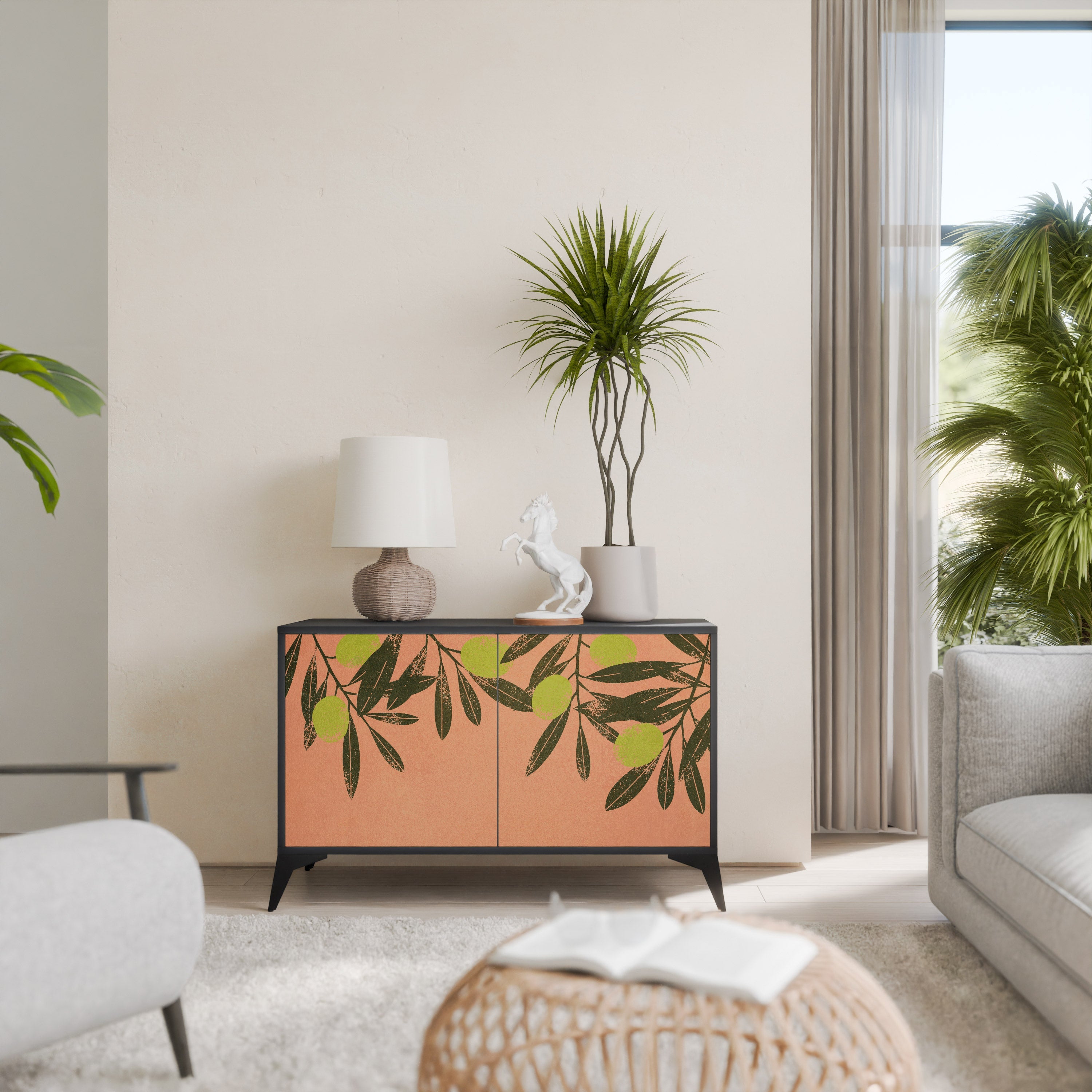 JUICY OLIVES Sideboard mit 2 Türen in Schwarz