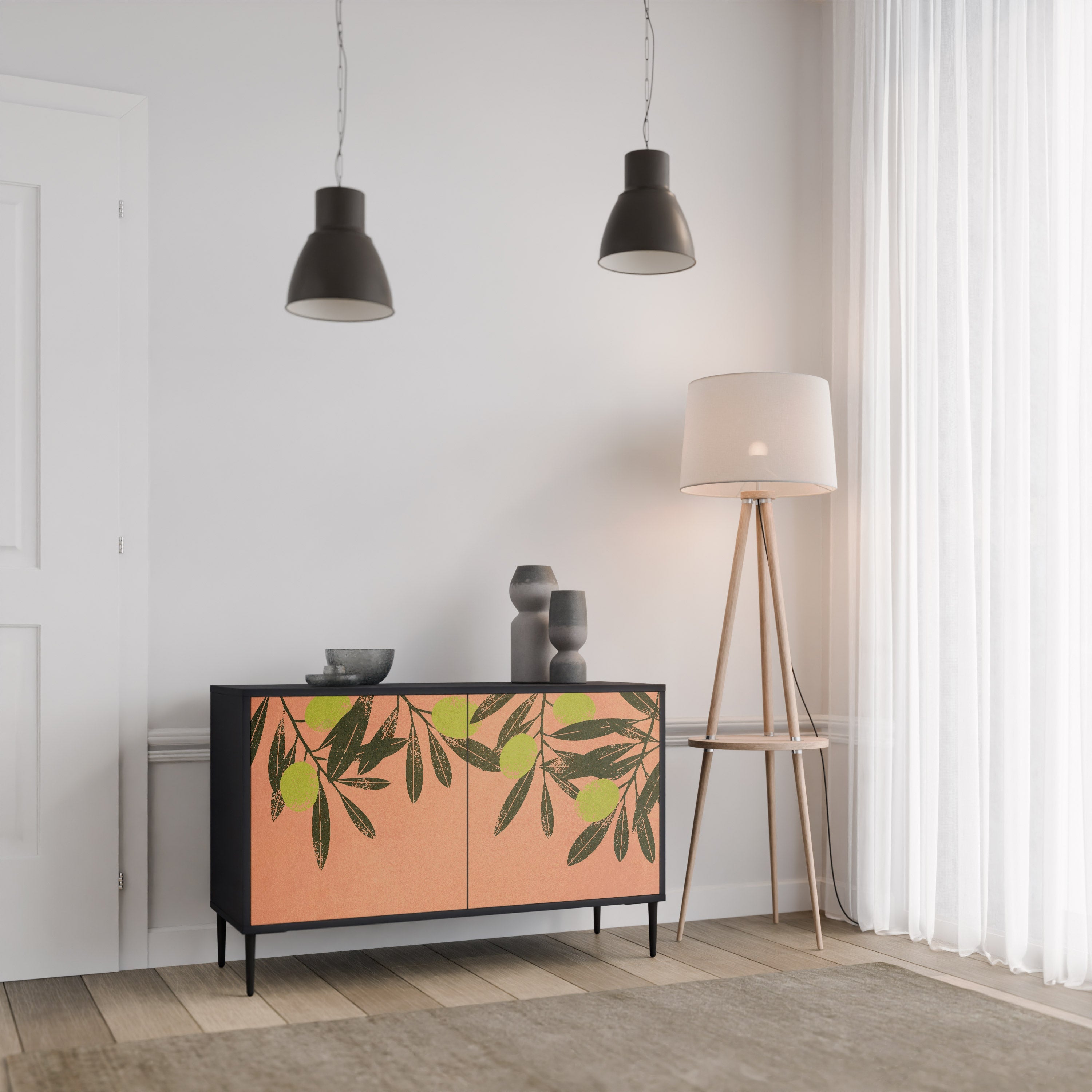 JUICY OLIVES Sideboard mit 2 Türen in Schwarz