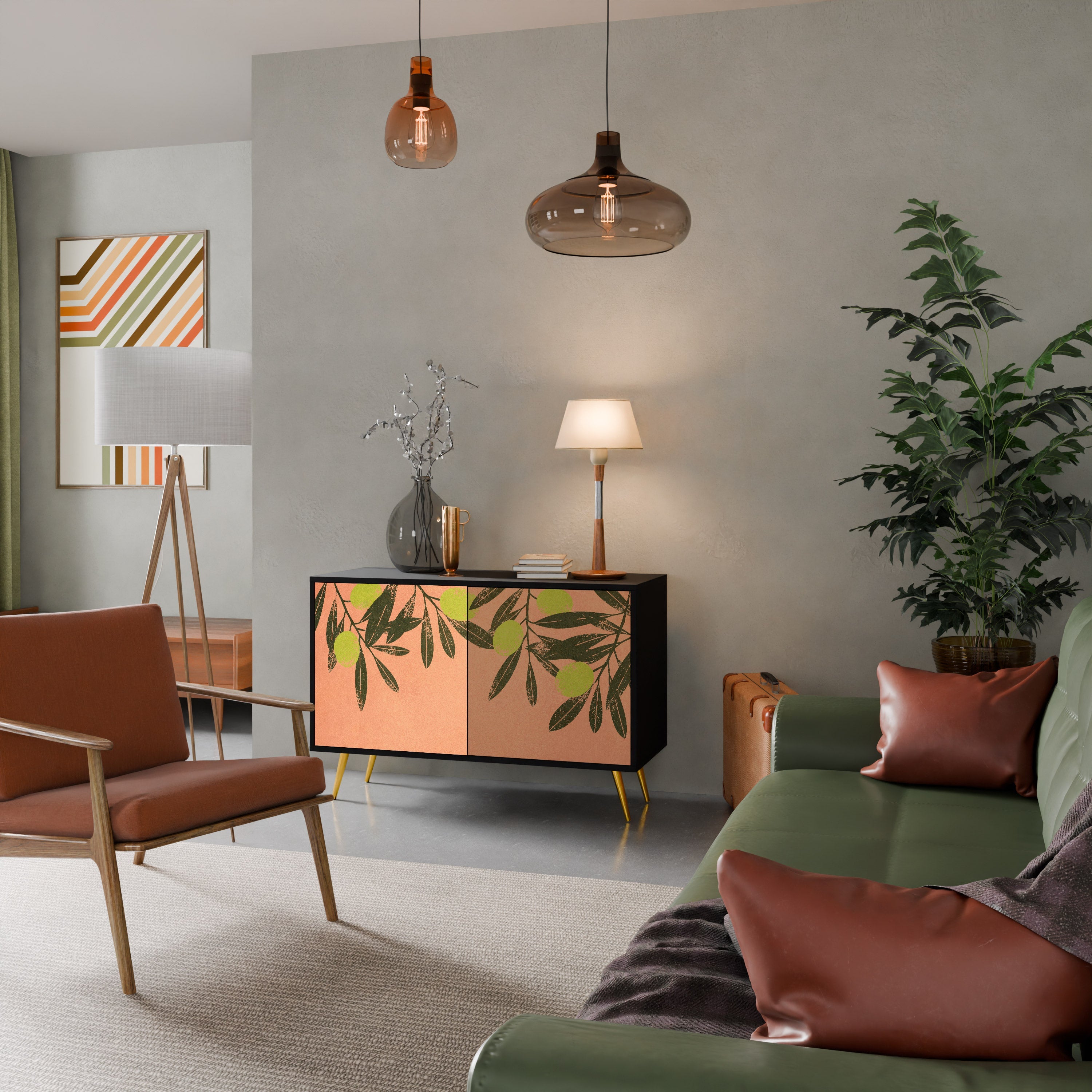 JUICY OLIVES Sideboard mit 2 Türen in Schwarz