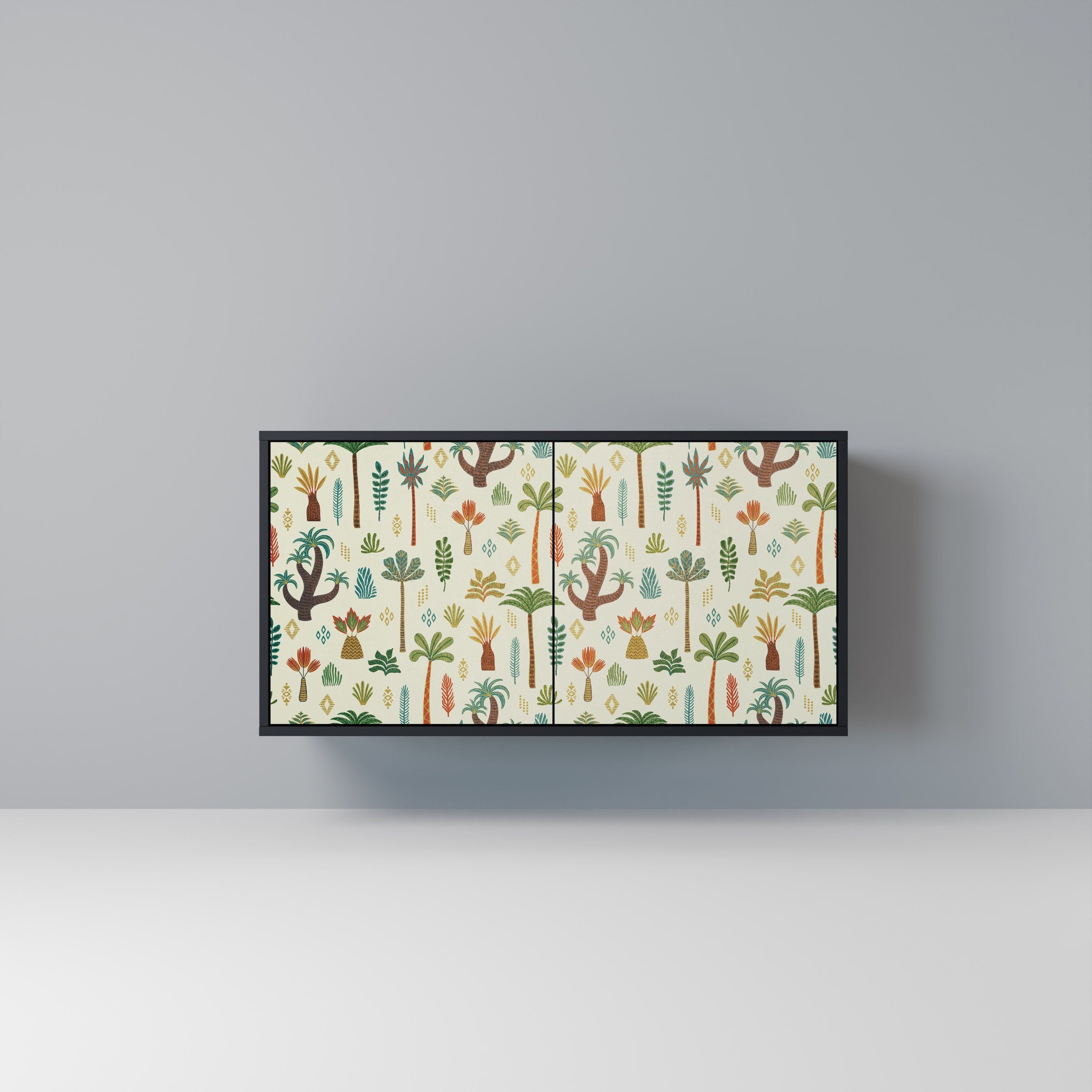 PALM SPRING Sideboard mit 2 Türen in Schwarz