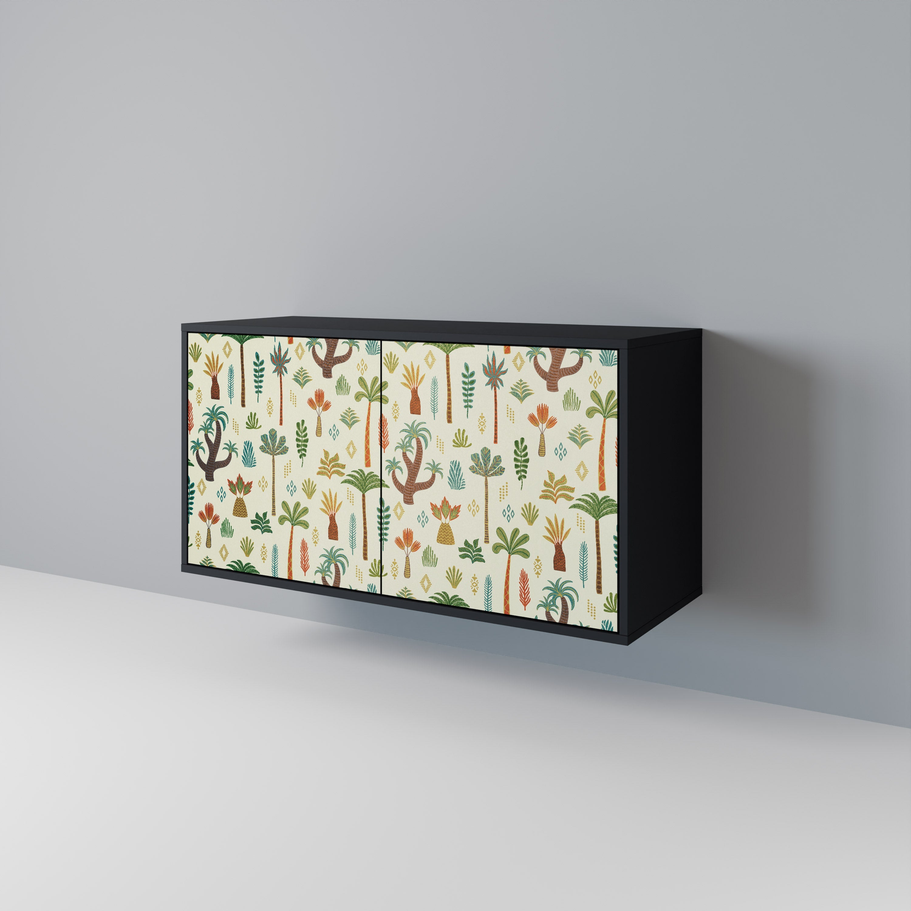 PALM SPRING Sideboard mit 2 Türen in Schwarz