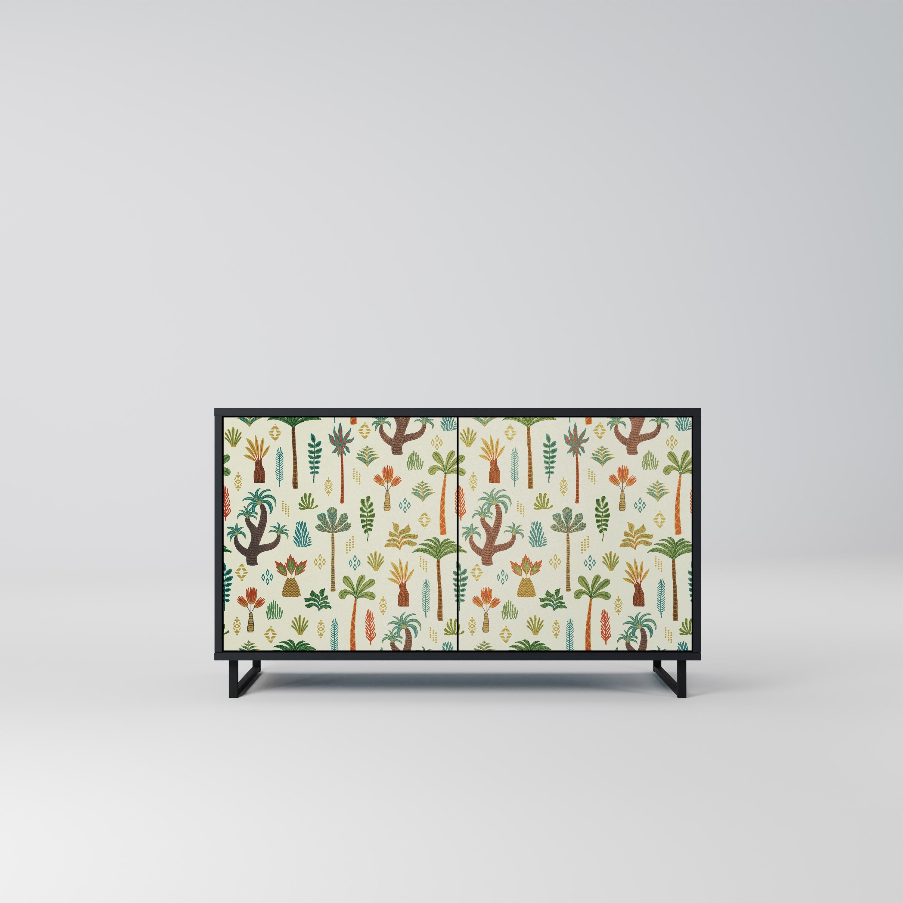 PALM SPRING Sideboard mit 2 Türen in Schwarz