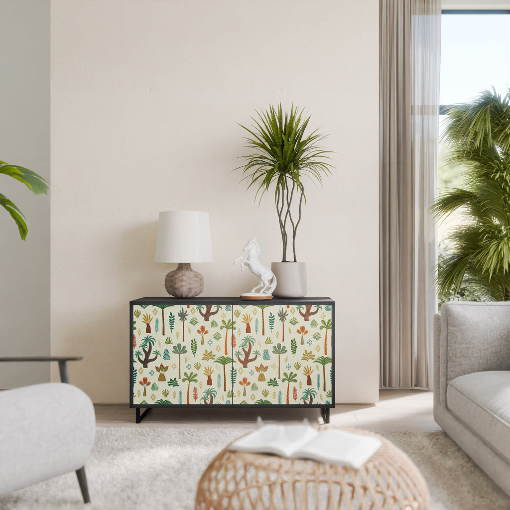 PALM SPRING Sideboard mit 2 Türen in Schwarz