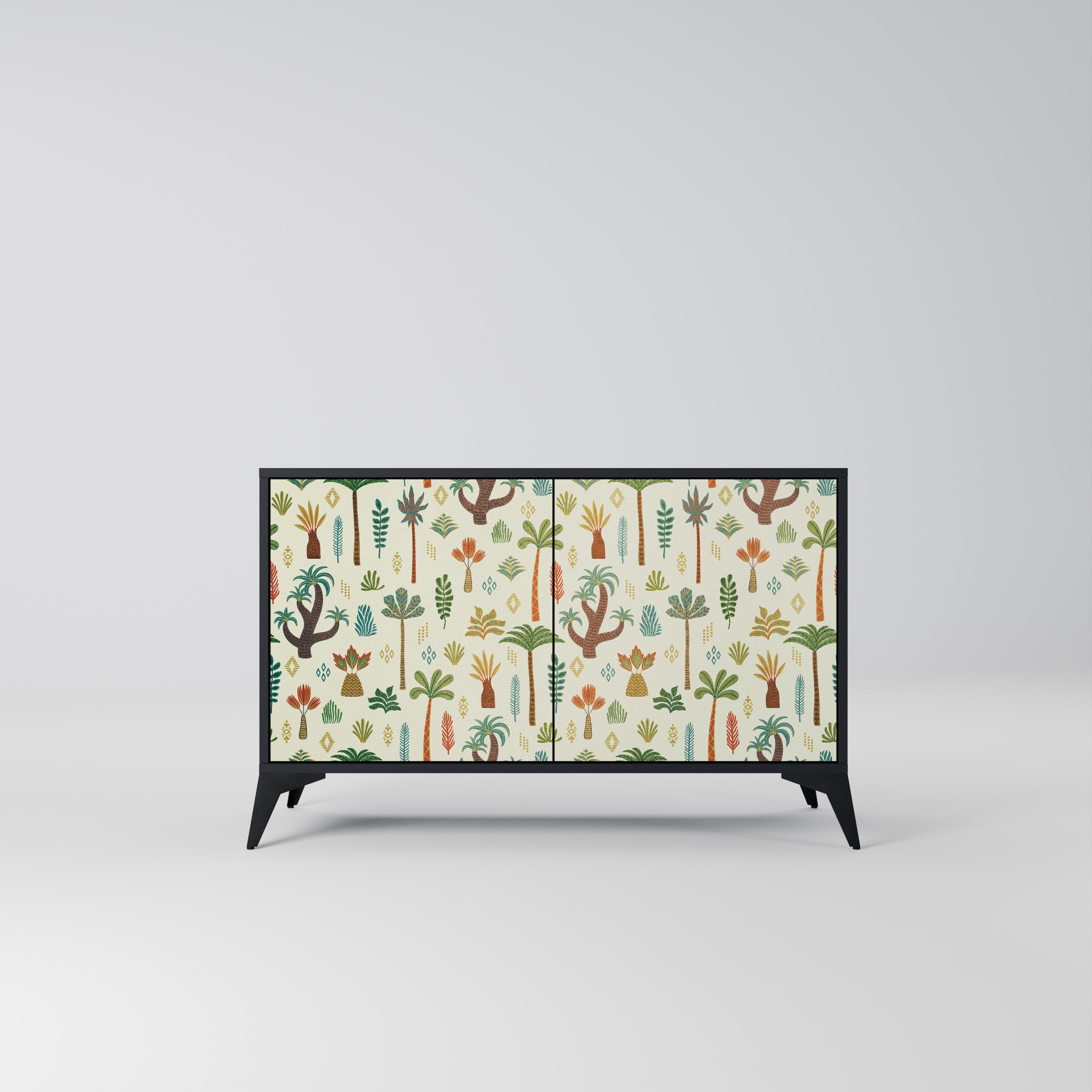 PALM SPRING Sideboard mit 2 Türen in Schwarz