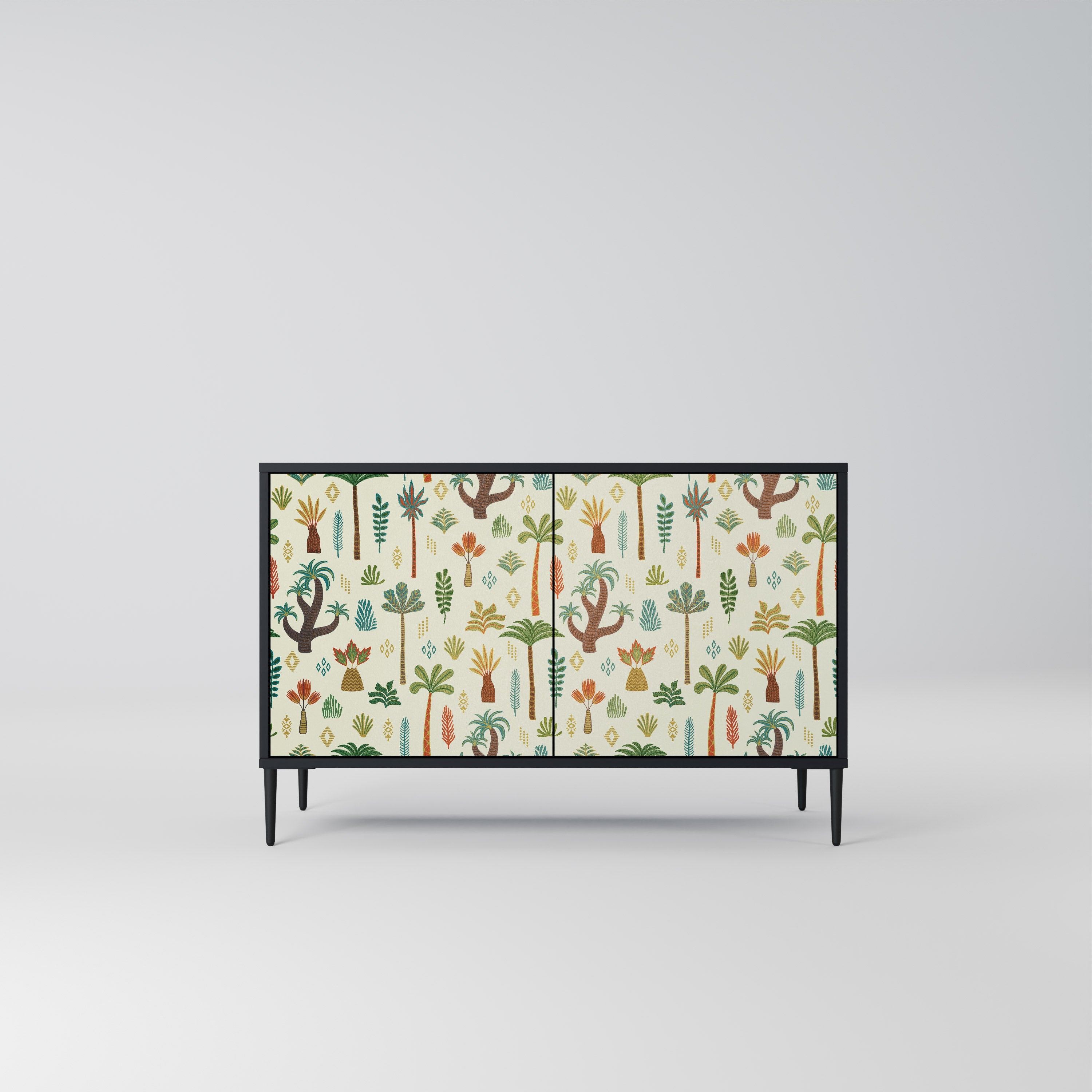 PALM SPRING Sideboard mit 2 Türen in Schwarz