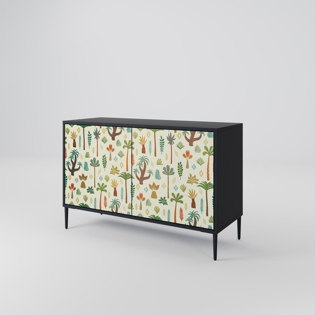 PALM SPRING Sideboard mit 2 Türen in Schwarz