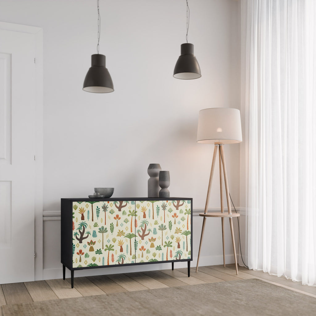 PALM SPRING Sideboard mit 2 Türen in Schwarz